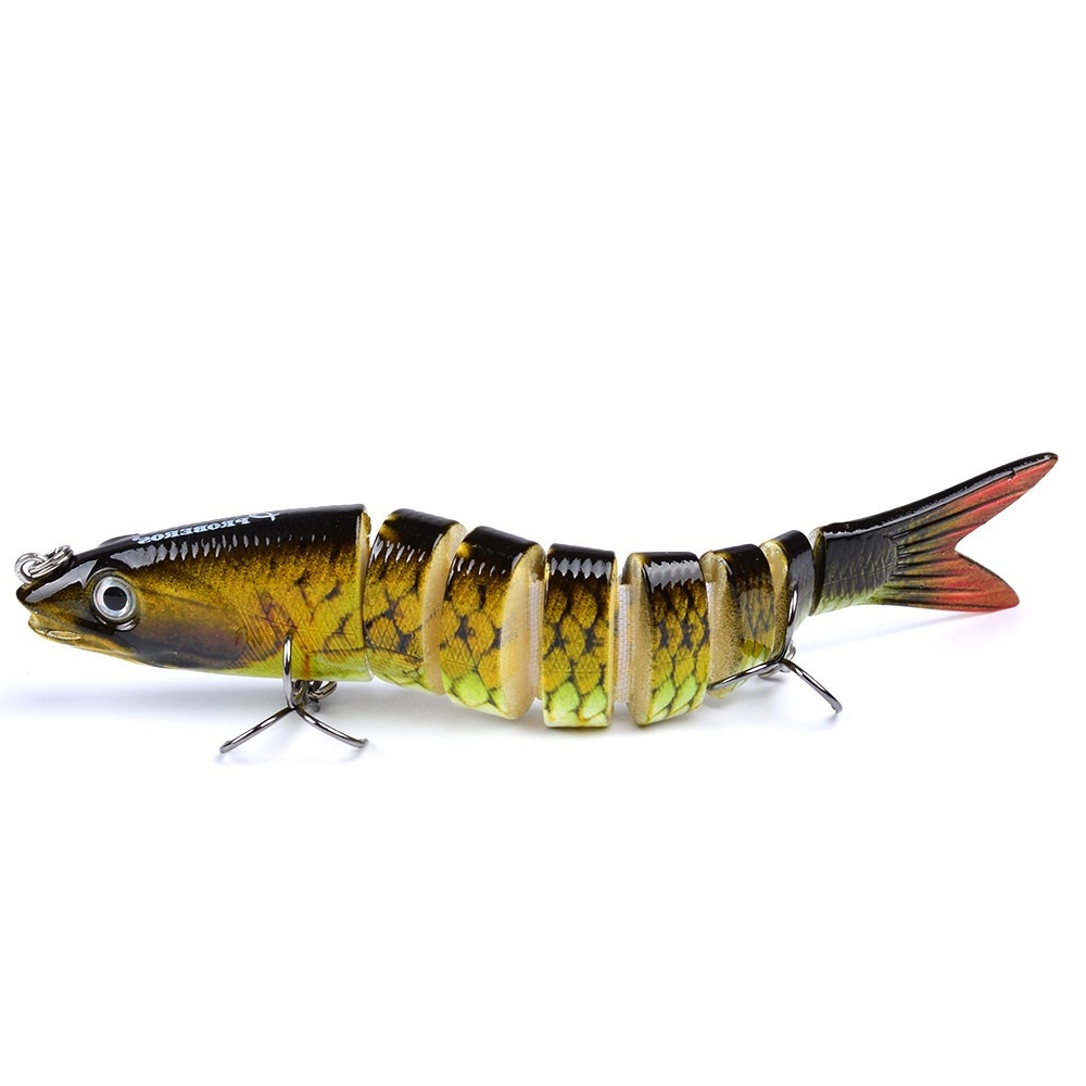 1Pc Umpan Pancing Fishing Lure Swimbait Minnow Crankbait Hard Bait Bentuk Ikan 8 Bagian Panjang 13cm Berat 19g