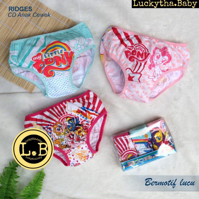 3pc_cd anak Ridges motif kartun / CELANA DALAM RIDGES KARAKTER/ CD ANAK CEWE