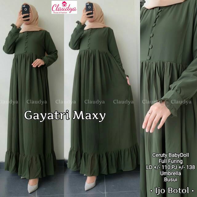 Gayatri maxy . Ld 110 pj 138 . Fab cerutty babydoll. Busui . ORI BY CLAUDYA