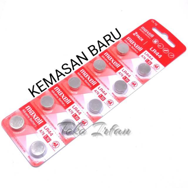 Baterai Maxell LR44 Original  AG13 L1154 357 A76 Isi 10 Butir