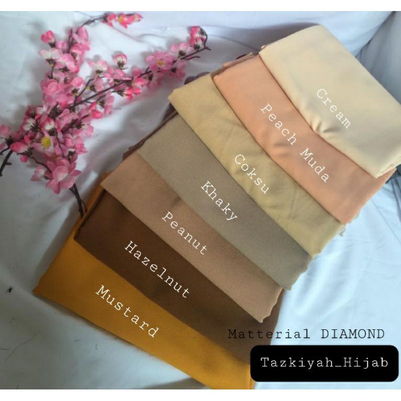 Hijab Bergo Maryam tali nonpet bahan diamond