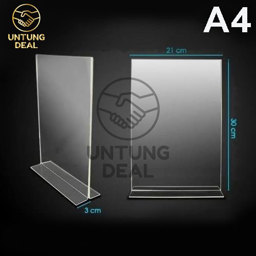 

Acrylic Tent Card Potrait A4 Tipe T / Standing Acrylic A4