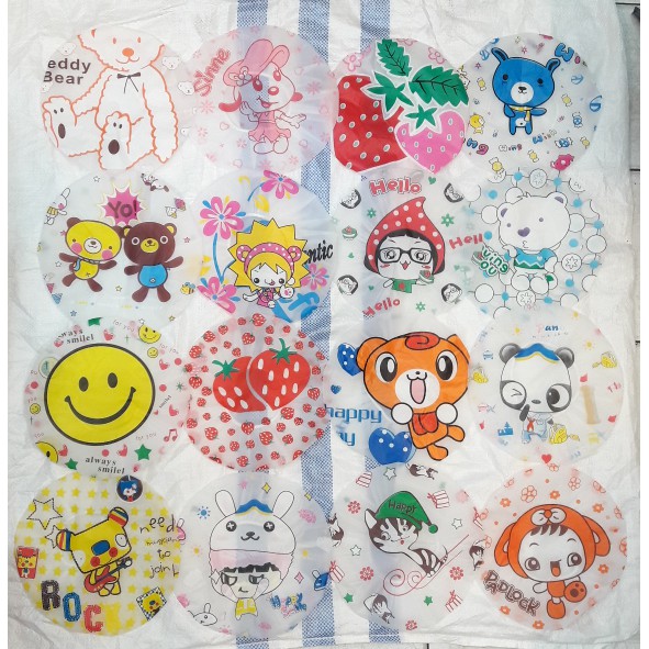 Shower Cap Plastik Karet Motif Kartun Import