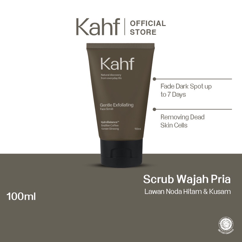 Kahf Facial Wash and Eau De Toilette EDT Parfum All Variant Oil and Acne Care Energizing and Brightening Gentle Exfoliating Scrub Original Perfume Pria