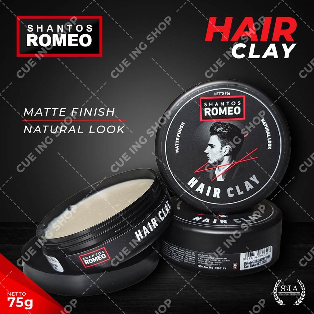 Jual Shantos Romeo Hair Clay Hair Styling Pomade Rambut 75gr