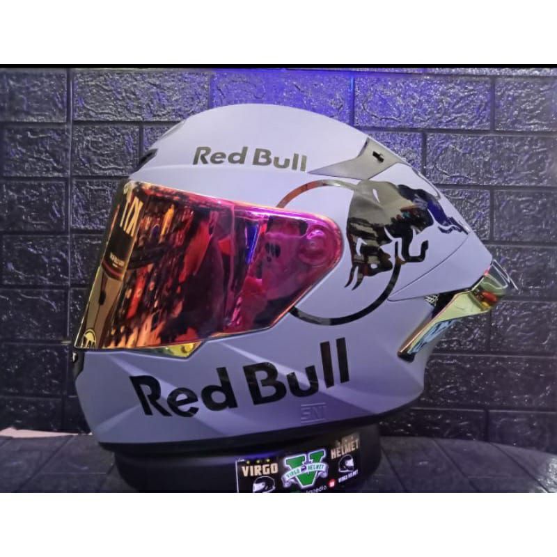 HELM KYT TT COURSE MATT GORILLA GREY PAKET GANTENG REDBULL|Helm kyt Ttc gorila grey doff