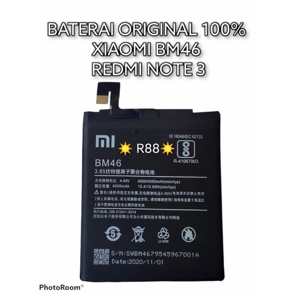 baterai xiaomi redmi note 3 BM46 baterai xiaomi original BM 46