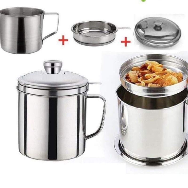 OIL POT / TEMPAT SARINGAN MINYAK  / WADAH MINYAK 1200ML STAINLESS