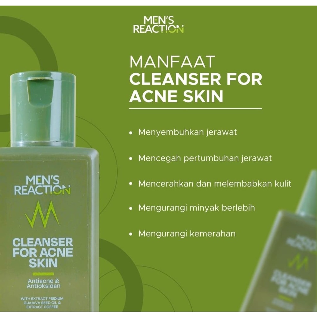 Sabun Jerawat MENS REACTION Acno Clean Liquid Anti Bakteri Pembersih Pencerah Pemutih Wajah Pria  Penghilang Bekas Jerawat Flek Hitam Nature Reaction Crystal Bright Serum Pria Wanita original