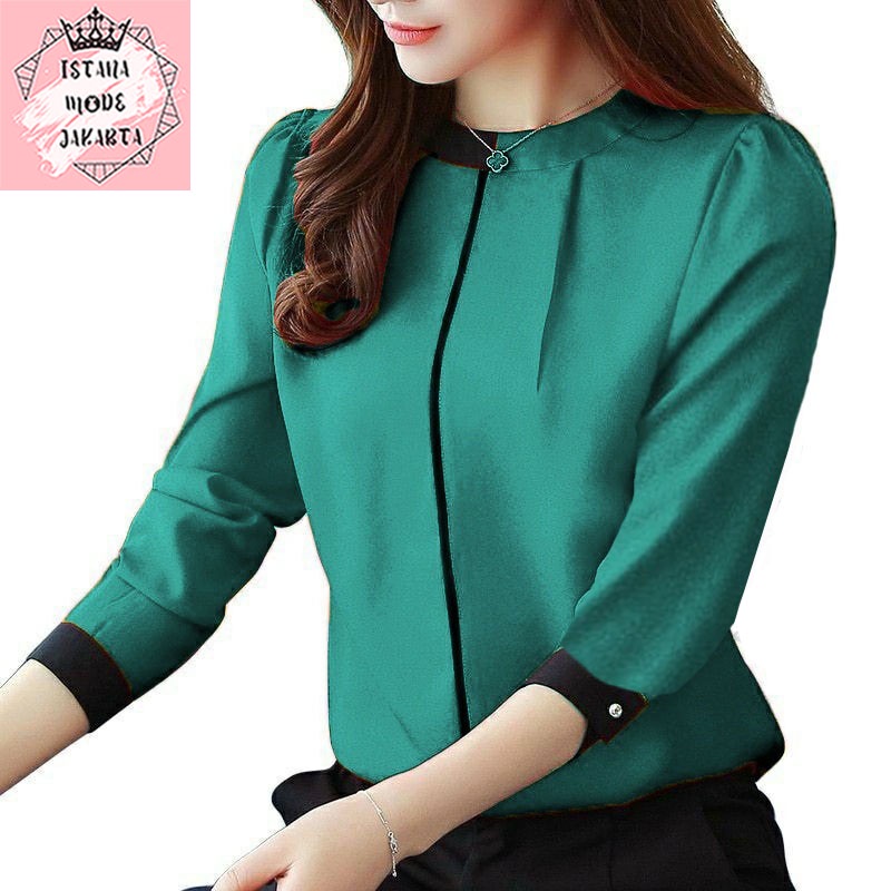 ISTANA MODE JAKARTA Verra baju atasan wanita terbaru blouse korean style blouse wanita lengan panjang-TOSCA