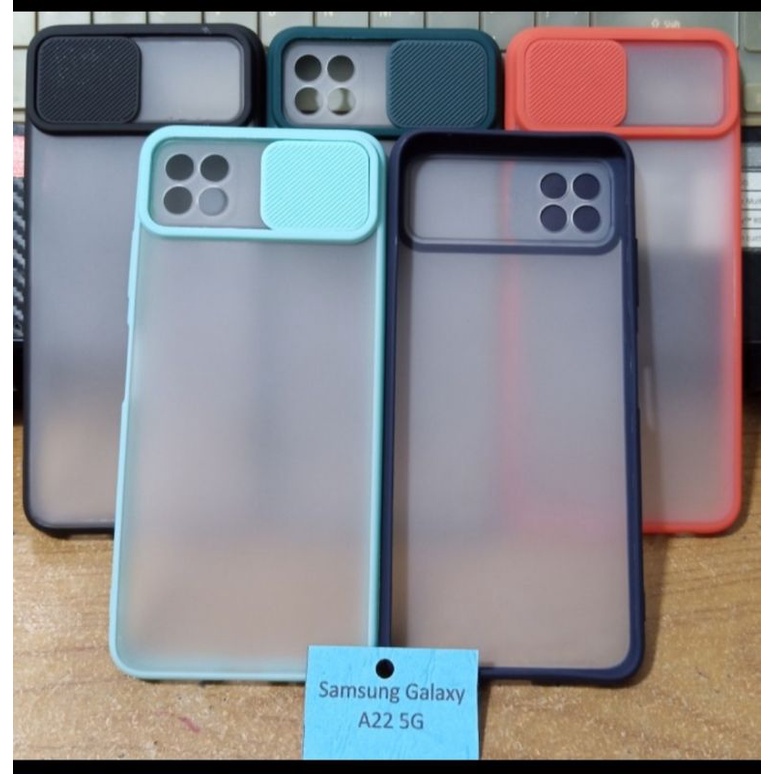 [SLS] Hard Case Samsung A22 5G Pelindung Camera Slide Dove My Case