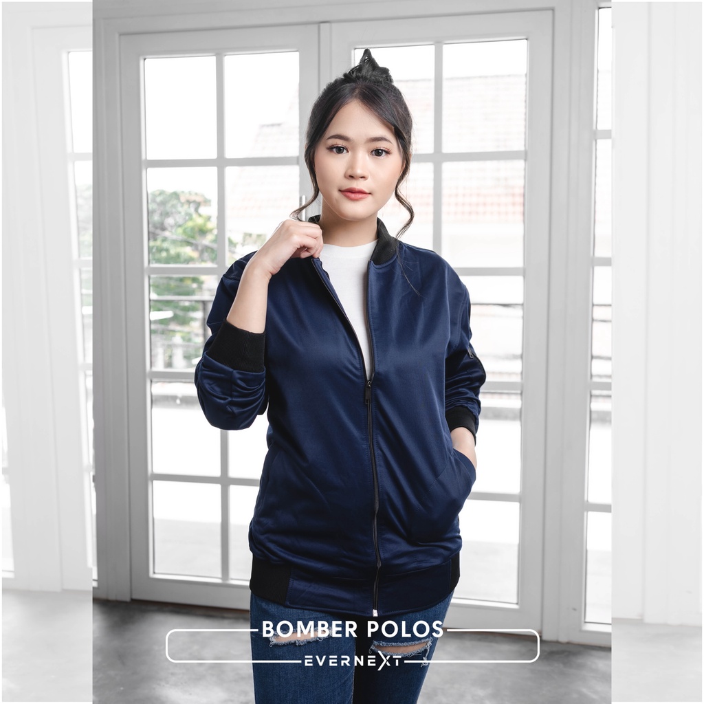 Jaket BOMBER POLOS Cewek Casual Wanita