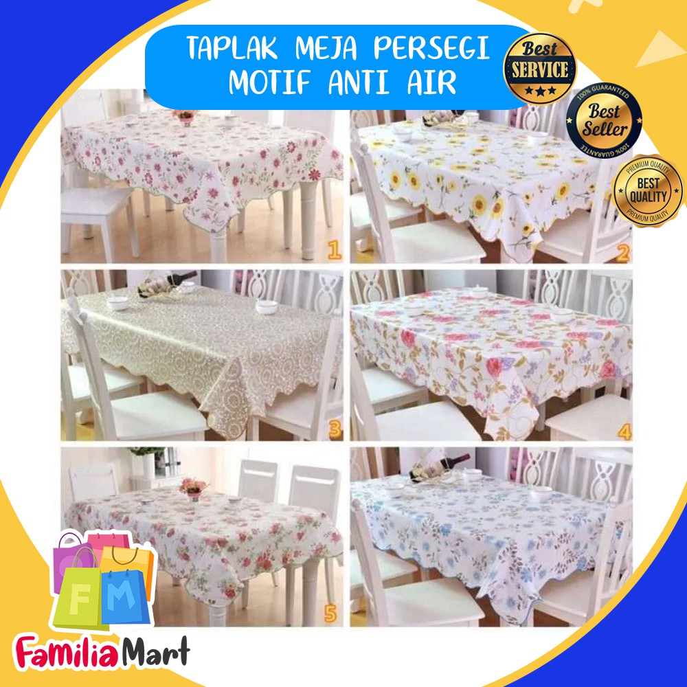 (BIG SIZE) Taplak Meja Makan Kotak Persegi Anti Air Alas PVC / Square Tables Clothes 137x183cm