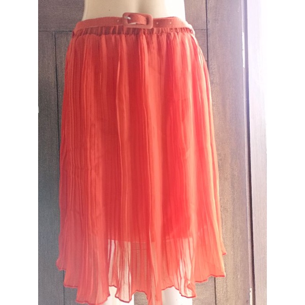 Rok pendek wanita sifon plisket