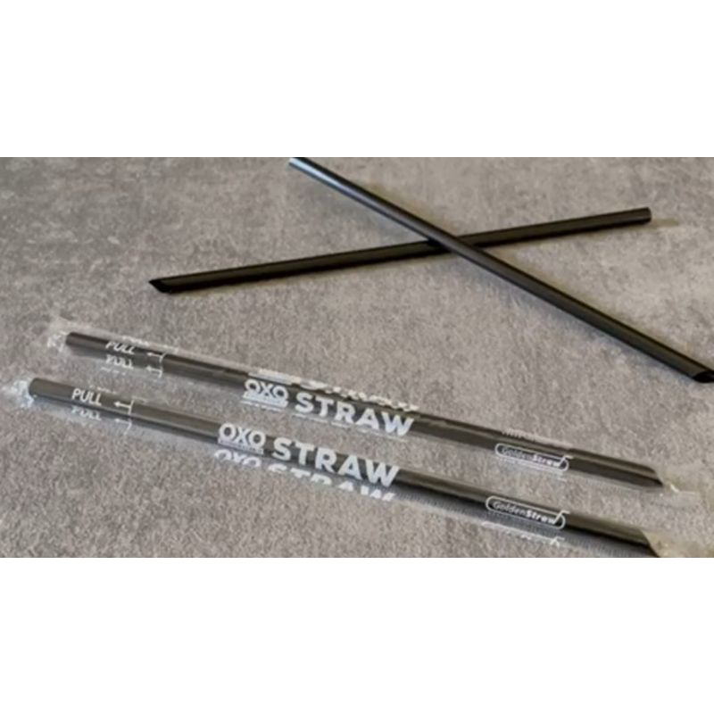 Sedotan Steril Golden Straw 6mm Oxo Sedotan Plastik 6mm 20cm Steril Hitam 250 btng Bungkus Higenies Kopi Lurus Lancip