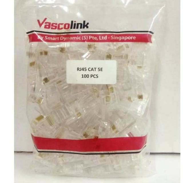 Vascolink Konektor RJ45 Cat5E 1pack isi 100pcs