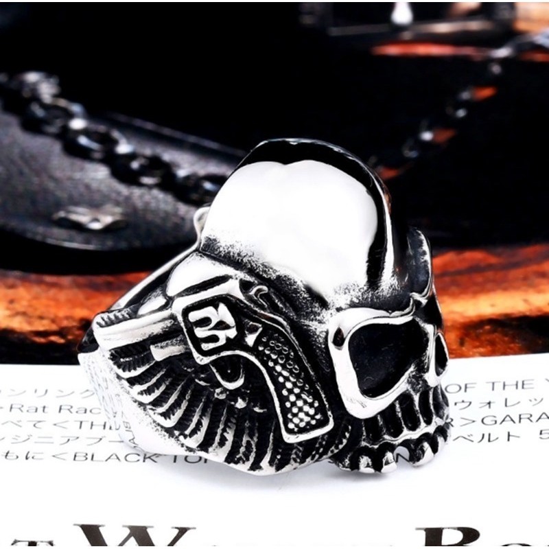 SEUSUK  Cincin Model Tengkorak Gaya Punk untuk Pria