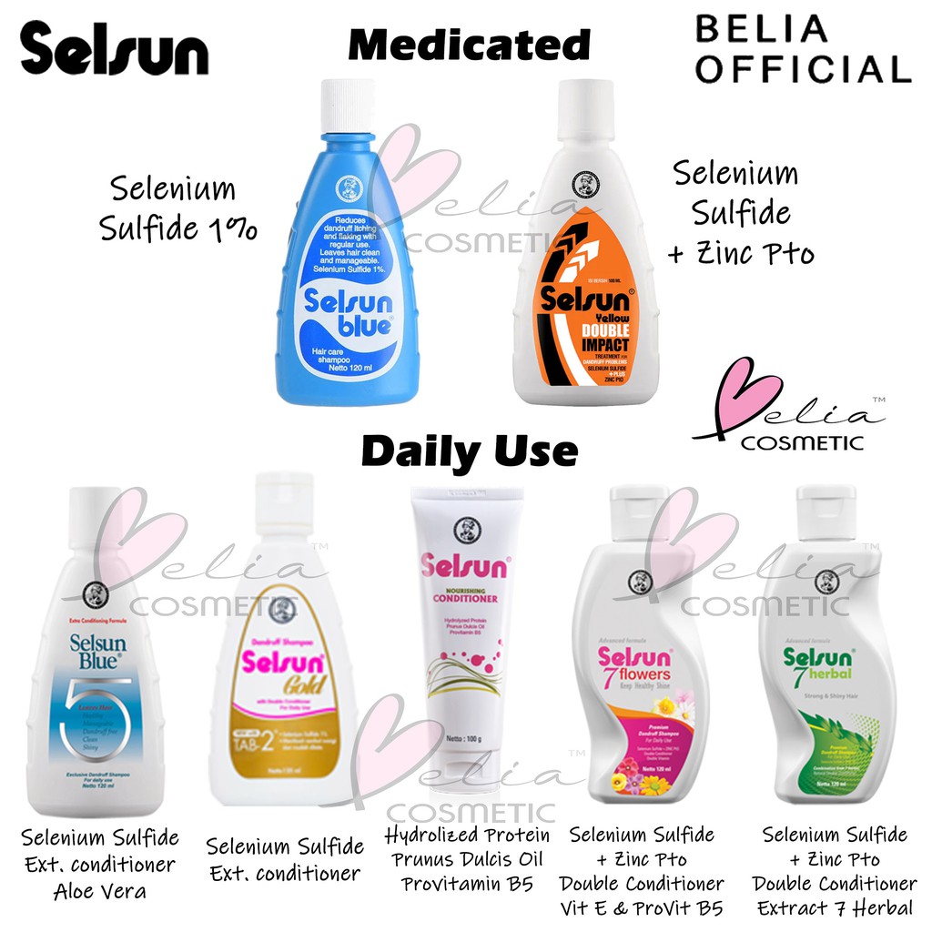 ❤ BELIA ❤ SELSUN Shampoo Conditioner Series | Sampo anti ketombe Blue 5 Yellow Gold 7 Herbal Flower