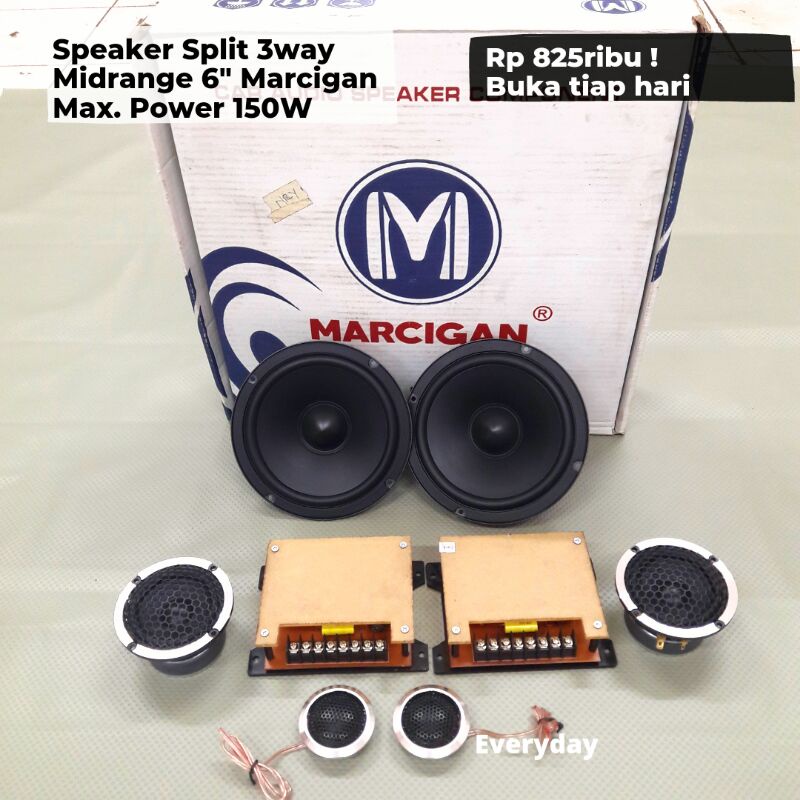 MARCIGAN Midrange Speaker Split 3way 6 inch 150W Mid Range Speaker Pintu Audio Mobil 6 in