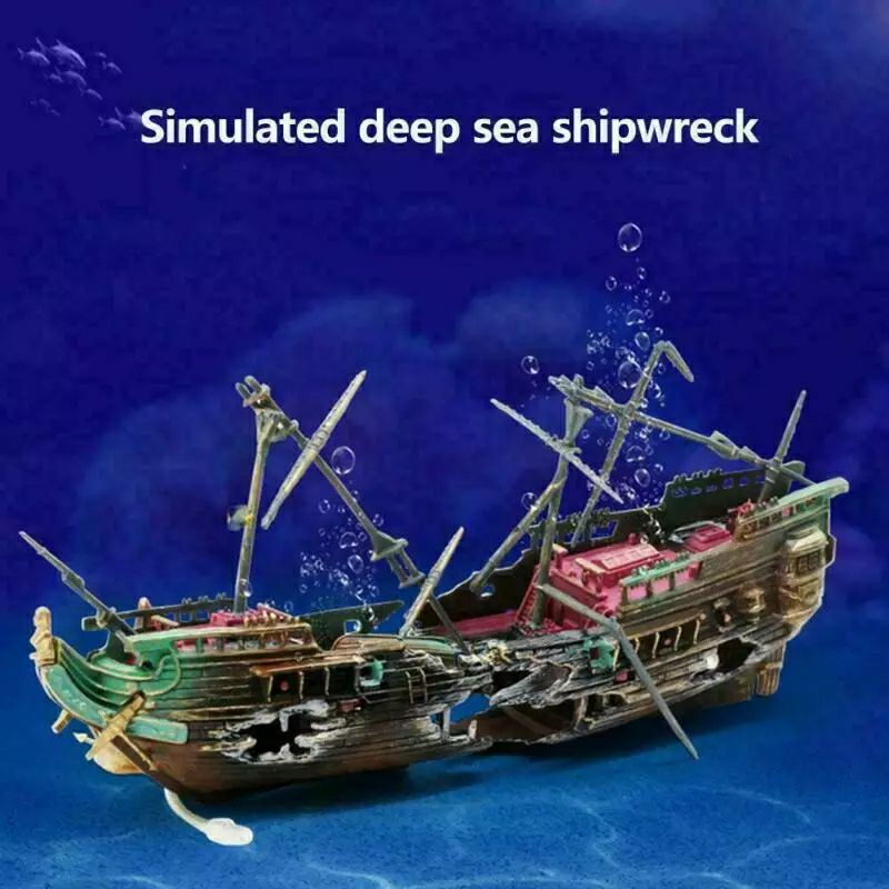 KAPAL KARAM SHIPWRECK HIASAN AQUARIUM ORNAMEN IMPORT