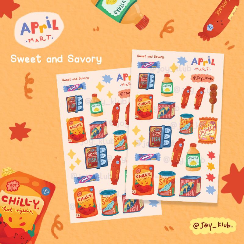 

Joy Klub - April Mart: Sweet and Savory Stationary Sticker Sheet (Cek Deskripsi) Sticker Deco Sticker Aesthetic Laptop