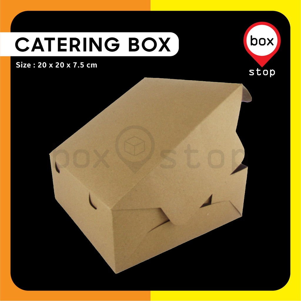 Dus Nasi - Box Nasi - Kotak Nasi - COKLAT -20x20x7,5 cm (30 pcs)