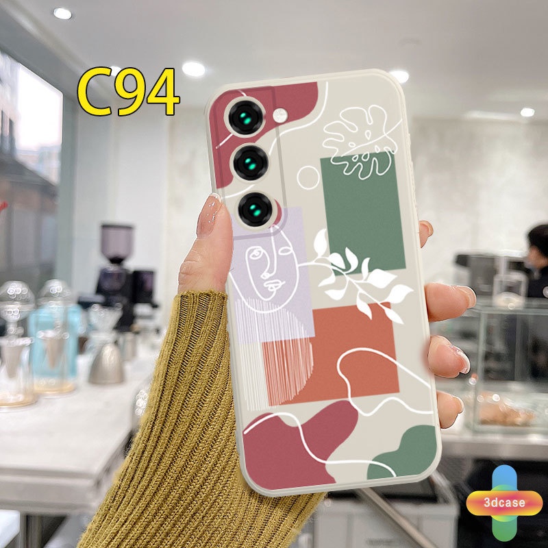 Case HP Samsung A32 A52 A12 A51 A10S A50 A13 A13LITE A23 A20S J2 J7 Prime A02S A03 A20 A72 A50S A10 A30S A52S A30 M12 M10 M01S A54 A15 A16 A9 A5 Y12 Y20 A12 Ins Art Line Face  Shockproof Cover