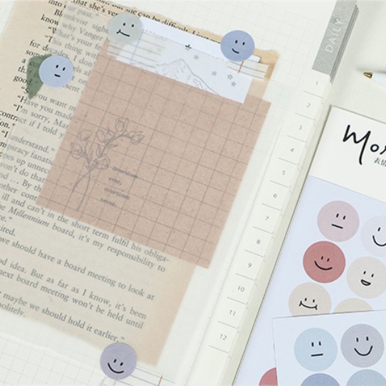 Winzige stiker smile stiker bulat aesthetic warna warni stiker hp aesthetic journal wallpaper sticker deco kertas scrapbook album-4