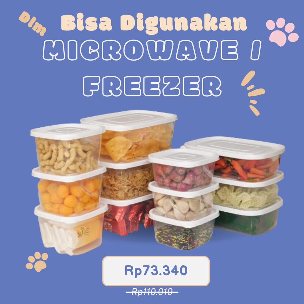 Toples Tupperware Set Kue Kering Makanan Cemilan Kerupuk Tempat Penyimpanan Calista Rumoi Bening Sea