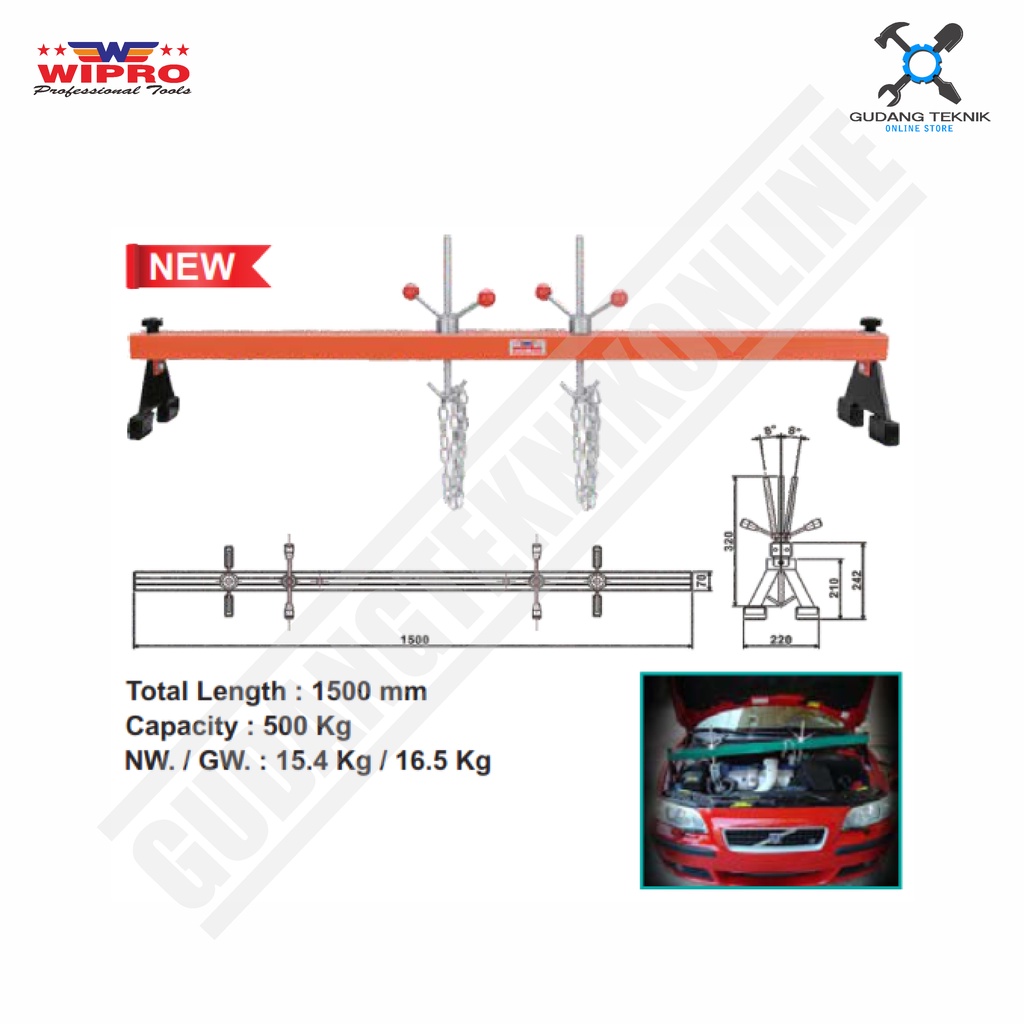 Penyangga Mesin Mobil 500 Kg WIPRO ECS 151 - ECS-151 ECS151 WIPRO