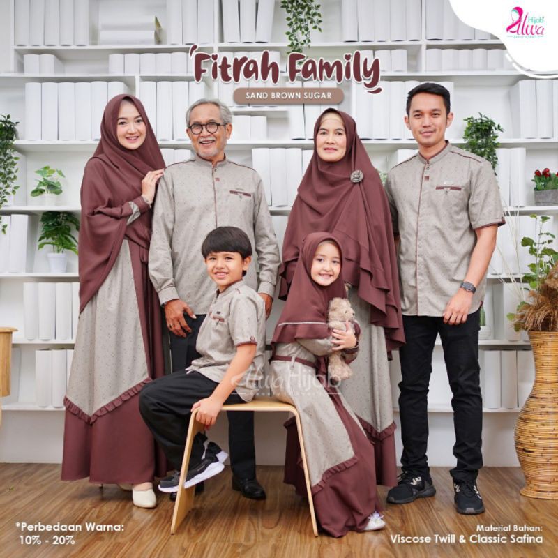 READY COUPLE Gamis Koko Fitrah Family Series by Alwa Hijab Ginger Brown Sand