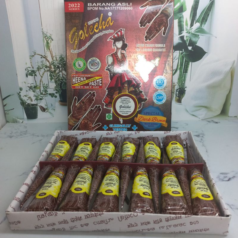 SATUAN HENA GOLECHA 4 VARIAN WARNA BPOM