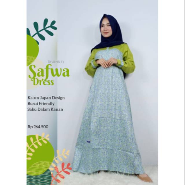 Gamis Katun jepang safwa dress alhally