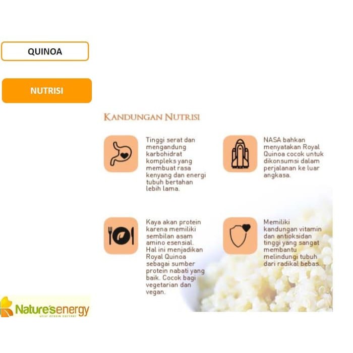 

Nature's Energy Organic Royal White Quinoa - 250g PROMO