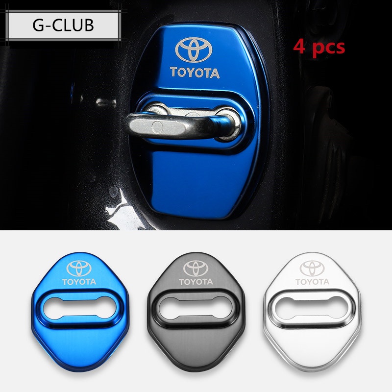 G-club 4pcs / set Stiker cover Pelindung Kunci Pintu Mobil anti Karat Bahan stainless steel Untuk Toyota