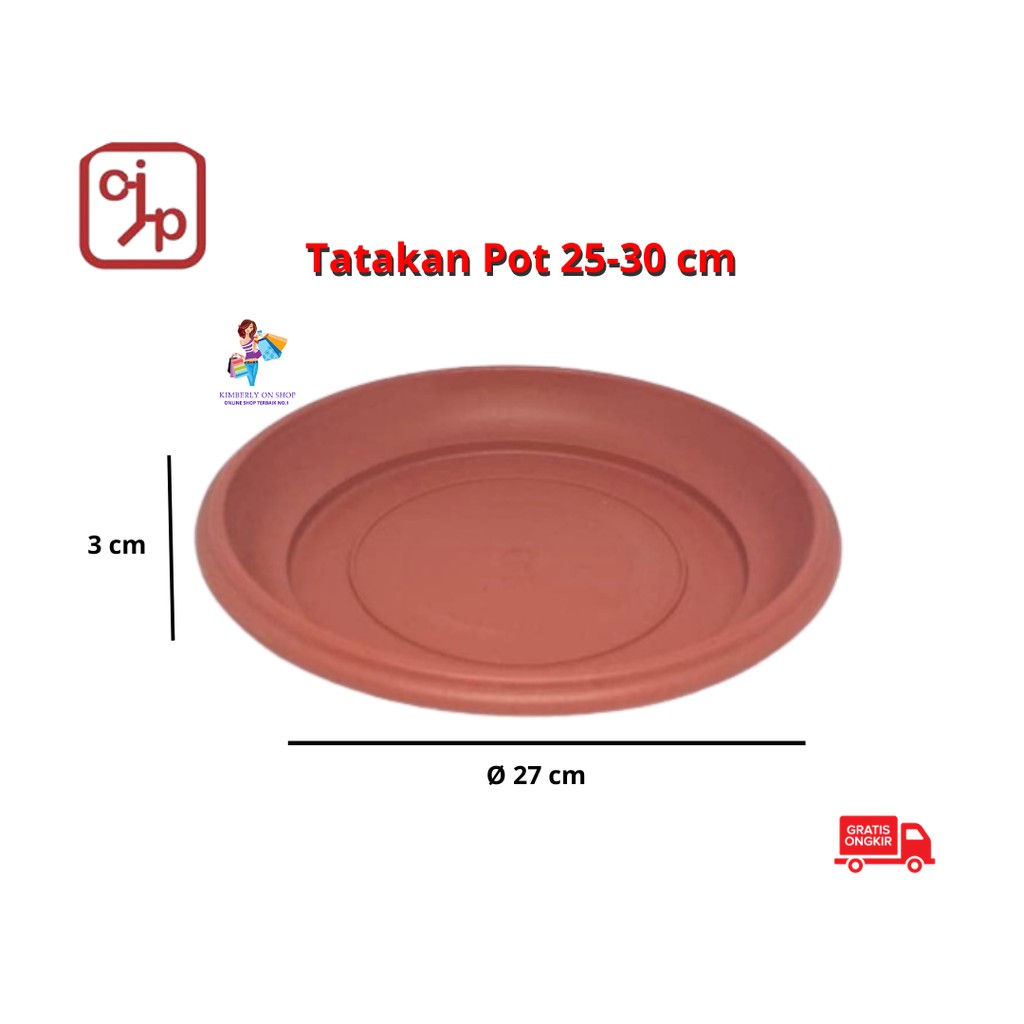 Alas Tatakan Pot Bunga Coklat/Merah bata Uk Sedang
