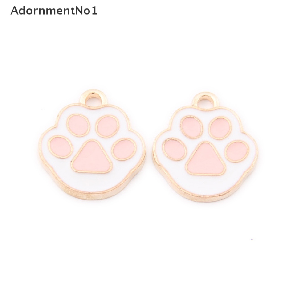 (AdornmentNo1) 10pcs / lot Liontin Enamel Bentuk Telapak Kaki Anjing Bahan Zinc Alloy Untuk DIY Perhiasan Charms