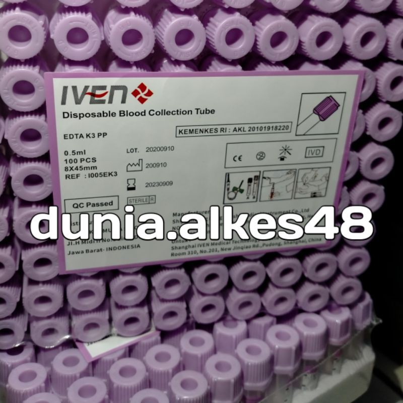 Jual Tabung Edta Ml Iven Tabung Microtainer Tabung Ungu K Edta