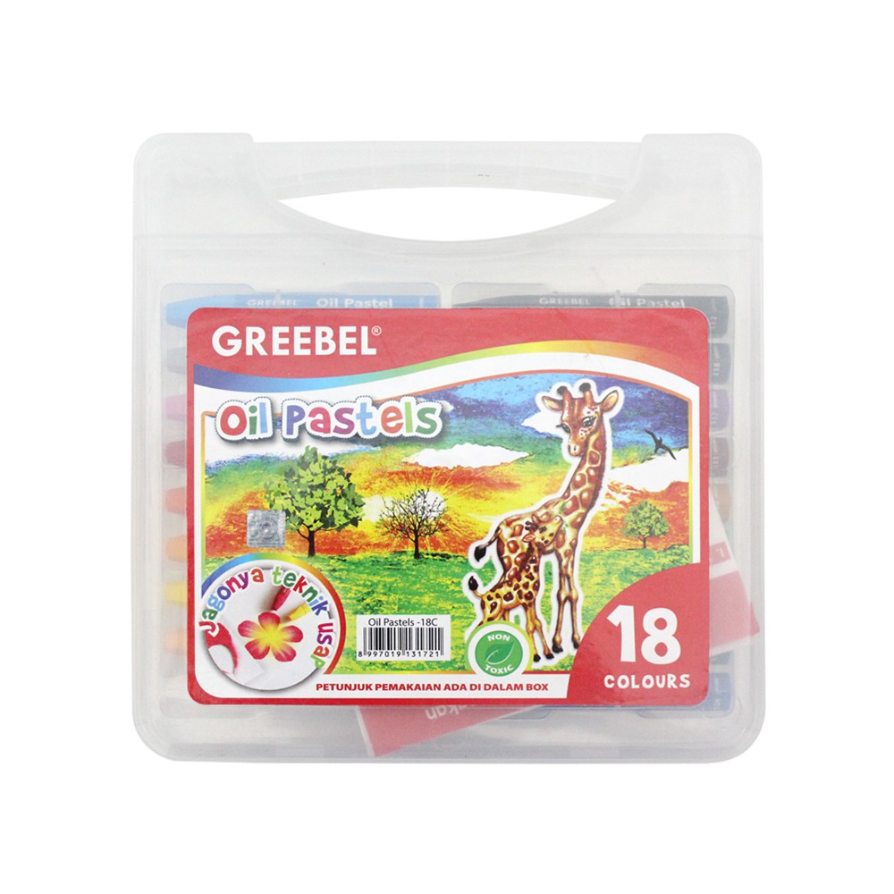 OFF-42 | GREEBEL 18 WARNA Crayon Oil Pastel Set 18 Color Alat Kesenian Menggambar