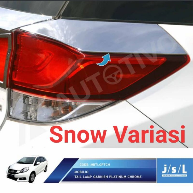 Honda Mobilio Garnis lampu belakang tail lamp garnish platinum chrome JSL