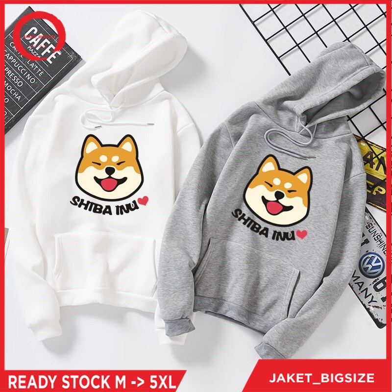 Jaket Hoodie shiba inu Kawaii Harajuku jumbo bigsize pria wanita ukuran m l xl xxl xxxl xxxxl xxxxxl