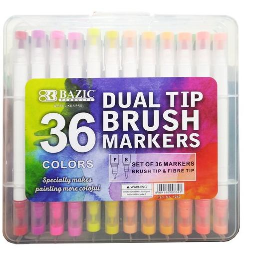 

Kekinian - Bazic 36 Colors Dual Tip Brush Markers ✔