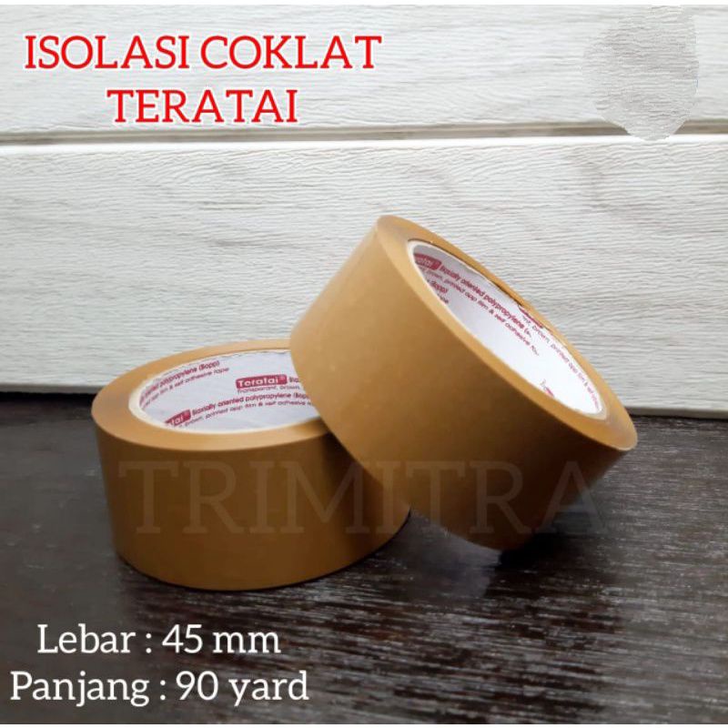 

Isolasi Lakban Selotip Coklat Bening45mm X 90 Yard Merk Teratai