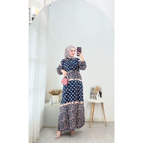 midi dres leopard baju wanita terbaru midi dres viral baju gamis muslim