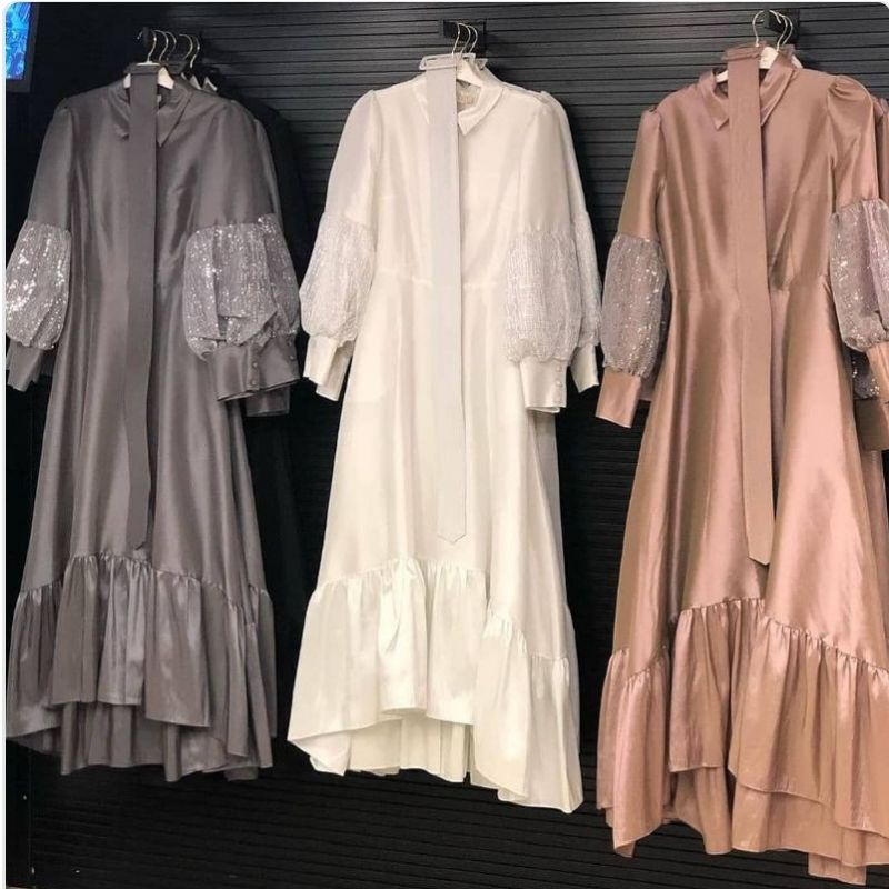 MAYDA DRES SUPER JUMBO TERBARU LENGAN BRUKAT BALON By RAYHANUN ld 90 sampai ld 130 140 150 160 170 1