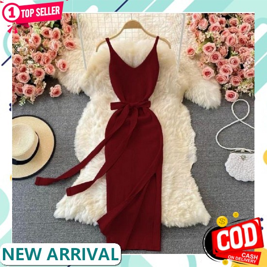 Dvhouse Natal Edition Mini Dress Knit Amanda Lengan Pendek Rok Kancing Pesta Kondangan Wisuda Tunang