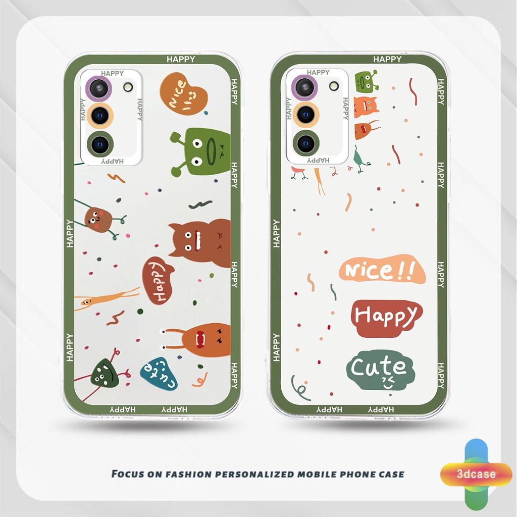 Case Samsung A32 A52 A12 A03 A51 A03S A10S A50 A13 A23 A20S J7 Prime A02S A20 A50S A10 A30S A52S A30 M12 M01S A125 F12 M10S M40S A515F A207F M02S A025 F02S 11 12 13  7 8 6 Plus Cute Cartoon Monster Transparent Phone Case