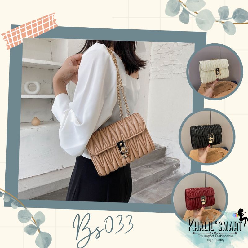 BS033 - Tas Wanita Tas Slempang Tas Rantai Tas Bahu Tas Undangan Tas Selempang Sling Bag Tas Fashion