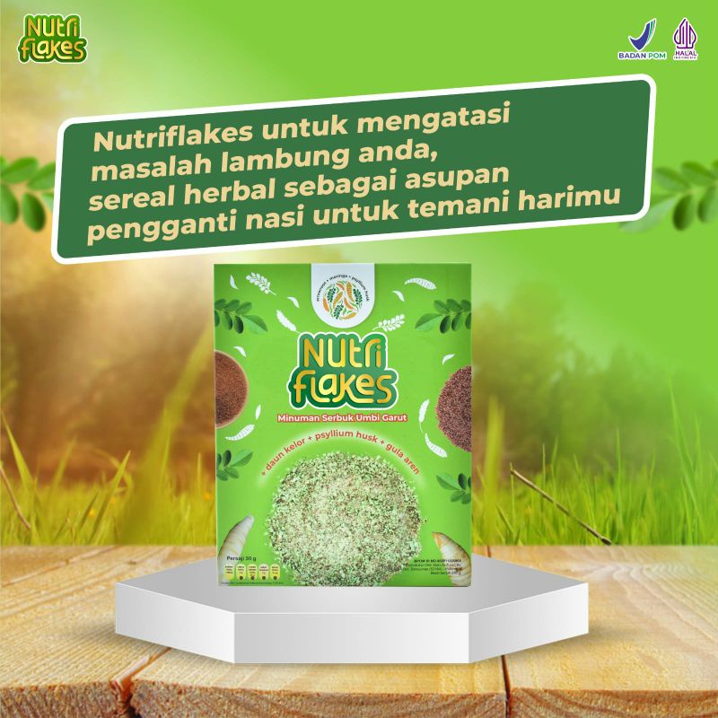 

Nutriflakes sereal 280gr|sereal umbi garut|sereal atasi asam lambung