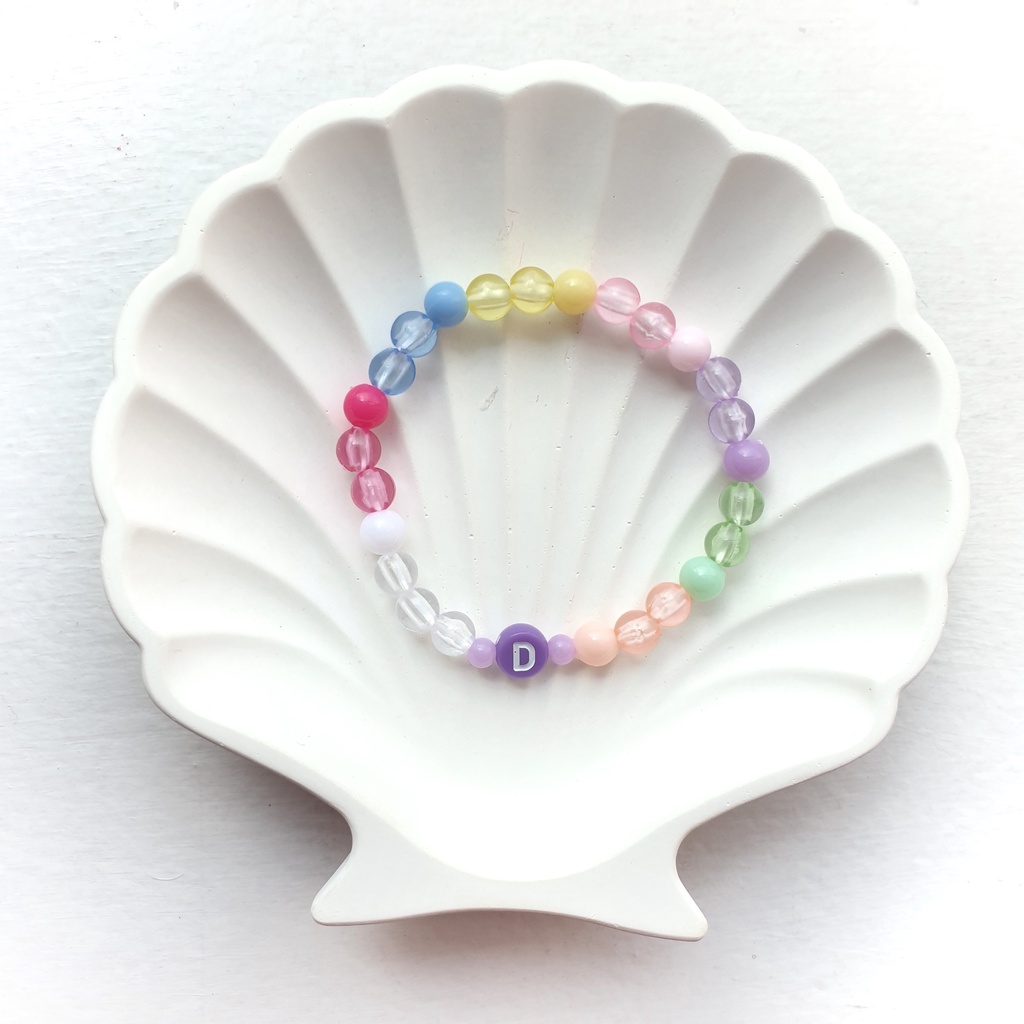 Gelang Manik Anak Perempuan Inisial Nama Bulat Solid